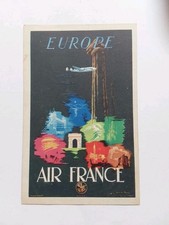 carte postale publicitaire ancienne Air France 1948 9x14cm Europe bon état
