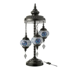 Lampe à Poser Mosaïque 3 Têtes "Neal" 78cm Bleu