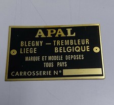 Data plate Apal Buggy kitcar 356 ID-plate tag s66 brass