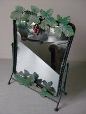 Miroir psyché pivotant feuilles de vigne raisin en verre et métal de 37,8 cm