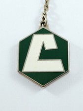 KEYCHAIN - LAFARGE CEMENTS - Construction - Vintage 1990s - Enamelled Metal