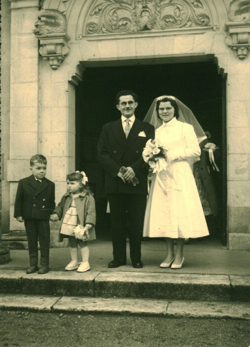 Photo ancienne mariage - , sortie