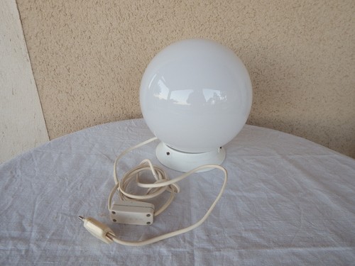 Lampe globe opaline blanche - globe,