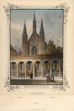 Berlin Eglise Monastère Original Couleur Table en Acier Poppel 1857