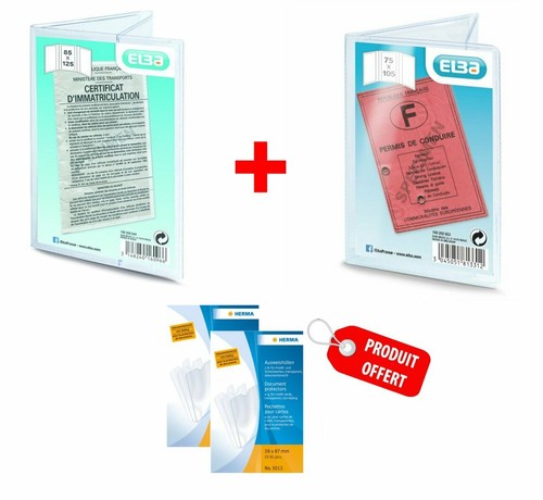 Porte carte grise permis - grise, +