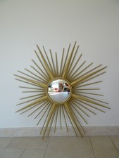 ancien miroir soleil CHATY VALLAURIS bombe sorciere old mirror sunburst 50