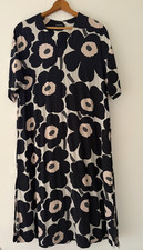 Marimekko Riimu Pieni Unikko Long Dress XS Short Sleeve Kaftan Style