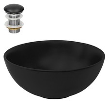 Lavabo à poser rond noir mat