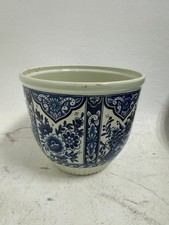 RARE SIZE Delfts Holland Royal Sphinx Blue & White Planter Almost 8 1/2” X 7”