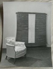MOBILIER ART DECO Jules  LELEU ? photographie d'époque armoire et fauteuil