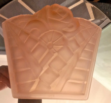 antique piece art deco chandelier pink plate signed Degué style Muller Schneider