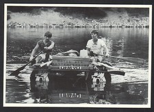 TOURS (37) RAFT of OIL CANS downhill on the LOIRE in 1986