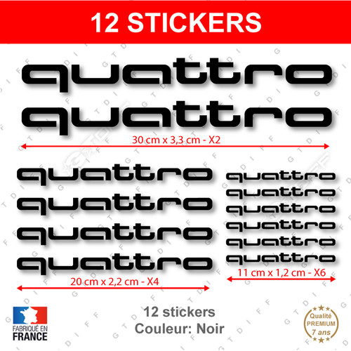 Stickers quattro noir - 12,