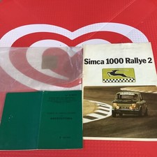 SIMCA 1000 RALLYE 2 Brochure + Booklet