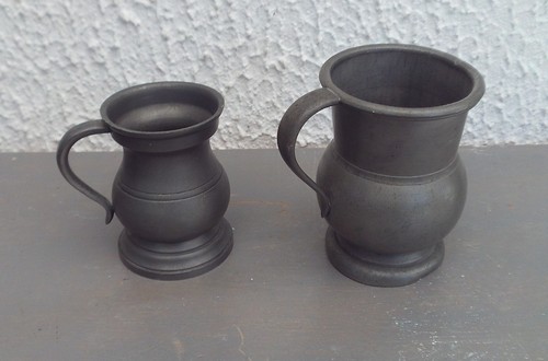 Lot deux pots etain - de,