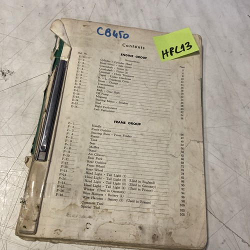 Honda cb450 liste catalogue - honda,
