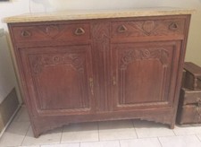 Meuble chêne marbre ancien - chêne,