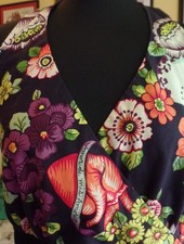 HEMET Frida Kahlo/Floral/Skulls/Day of Dead print Cotton Maxi Sundress - Size L