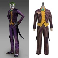Sale Batman Cosplay Arkham Asylum Joker Stripe Suit Costume Halloween