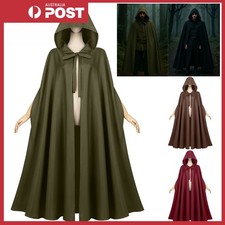 Medieval Hoode Cloak Robe Wizard Monk Cape Halloween Renaissance Cosplay Costume