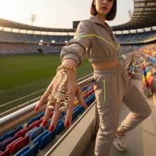 Femme Plaqué Or Main Bracelet