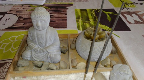 Bouddha jardin japonais - bouddha,