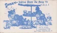 vintage CB radio QSL postcard comic Ed Polly Marisette 1960s New Berlin New York