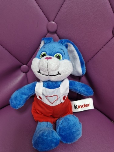 Doudou lapin kinder bleu - lapin,