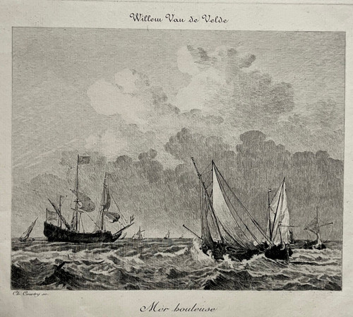 Mer bouleuse gravure - bouleuse, eau