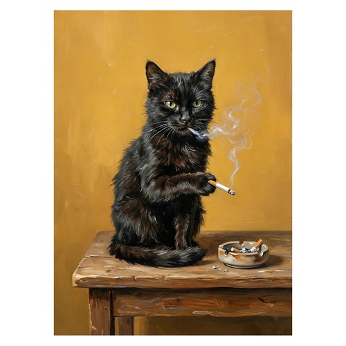 Affiche surréaliste chat - affiche, de
