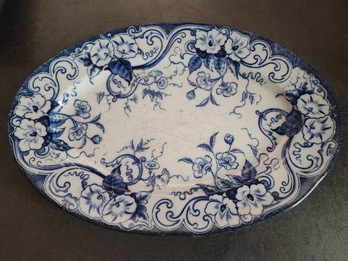 Plat ancien bleu creil - plat,