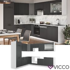 Cuisine équipée Cuisine en angle Fame-Line Style rustique blanc anthracite Vicco
