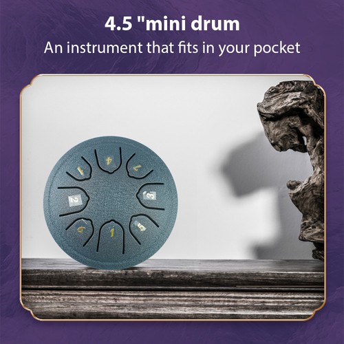 Steel tongue drum portable - steel, 4