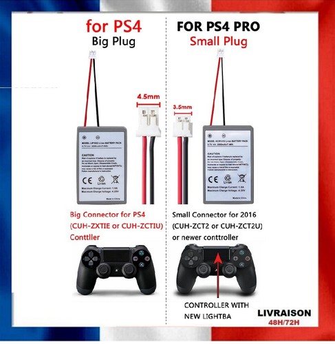 Batterie manette pour sony ps4 - batterie,