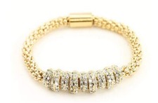 Gold Bracelet Made With Swarovski Crystals Brand New