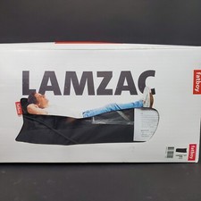 Fatboy Lounger Inflatable Black Lamzac 2.0 In Drawstring Carry Bag, New Open Box