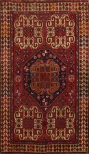 Ancien Géométrique Fait Accent Tapis 3x4 Traditionnel Nomad Décor Maison Foyer