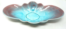La Mirada 80 Pottery CA Art Deco Vintage 15.5” Console Bowl Turquoise Blue Glaze
