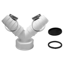 Pour évier de cuisine double raccordement entrée angle 45 degrés installation