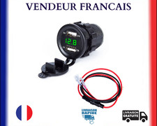 Prise Adaptateur Chargeur Voiture Camion moto Allume cigare deux USB 12V/24V LED