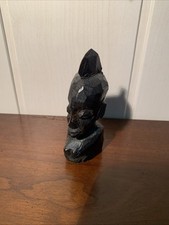 statuette Bois Sculpté Africain Art Ébène Collection 