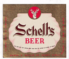 1953 AUGUST SCHELL BREWING CO, NEW ULM, MINNESOTA SCHELL'S BEER 4% LABEL