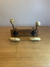 vintage coat rack in bone or horn platinum 28x7 cm wooden ref gas
