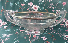 Art Deco Val Saint Lambert oval cup silver frame Minerva hallmark 35X16cm