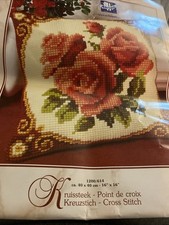 Vervaco Chunky Cross Stitch Cushion Front Embroidery Flowers Red Roses ClothOnly