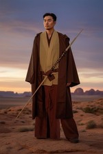 Star Wars Jedi Knight Obi-Wan Cosplay Costume Uniform Adult Outfit Halloween Hot