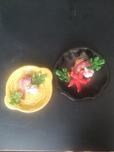 Lot assiette barbotine poisson - lot,