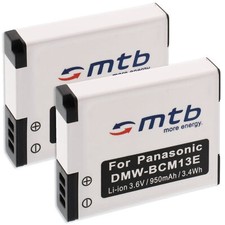 2x Batteries DMW-BCM13 pour Panasonic Lumix DMC-FT5, TZ37, TZ40, TZ41, TS5, ZS30