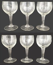 Lot de 6 verres à pied décor
