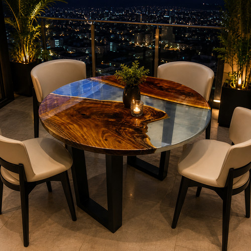 Table ronde luxe - luxe, bois
